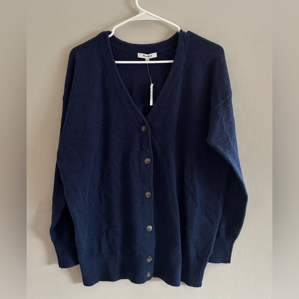 NWT Madewell Sweater Womens Merino Wool Relaxed Boyfriend Vneck Cardigan Size S - Picture 3 of 9